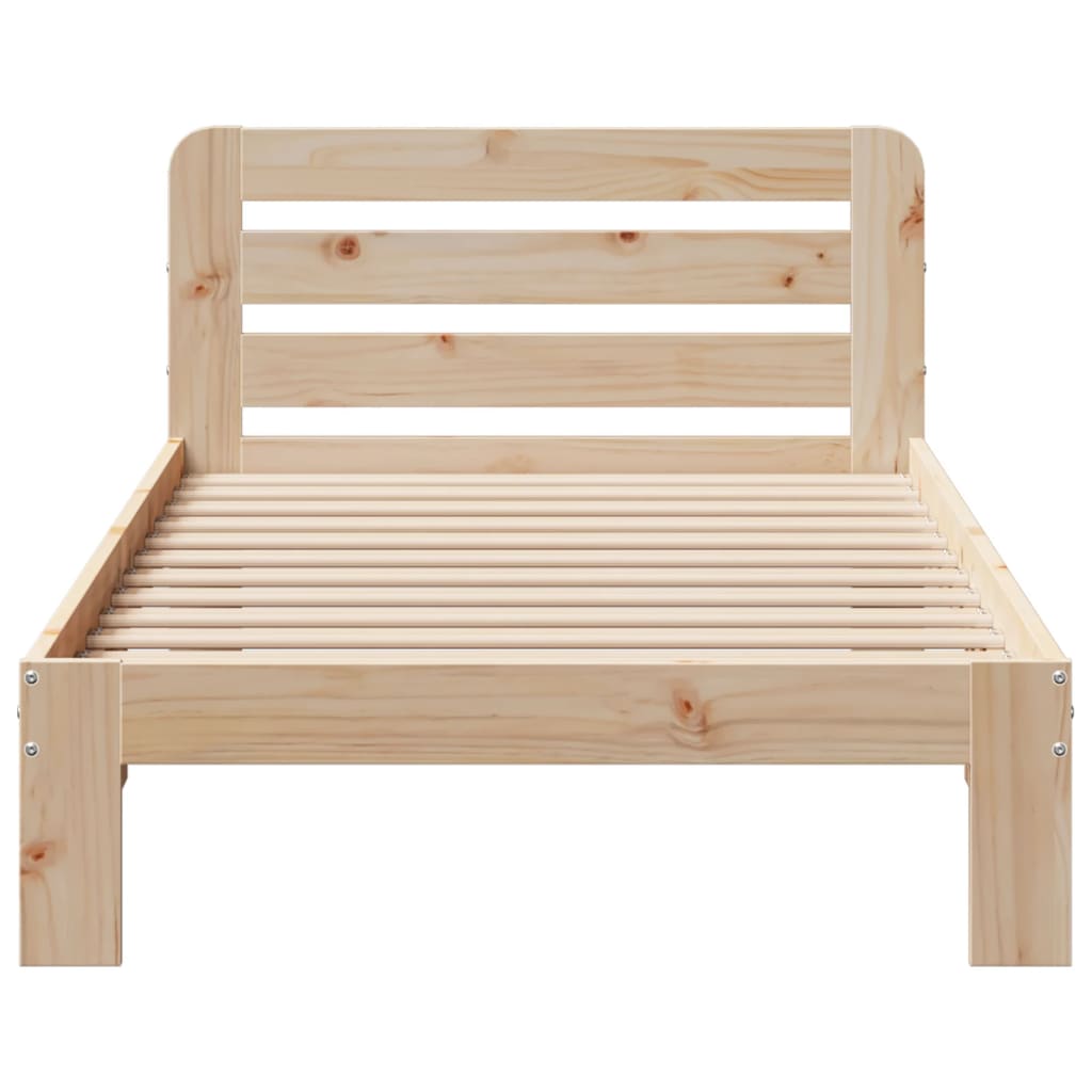 Cadre de lit sans matelas 75x190 cm bois de pin massif Lits & cadres de lit vidaXL   