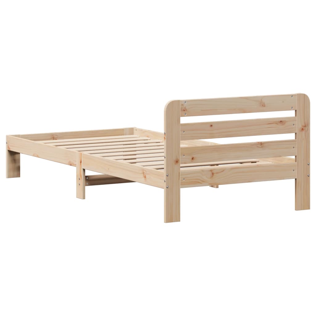 Cadre de lit sans matelas 75x190 cm bois de pin massif Lits & cadres de lit vidaXL   