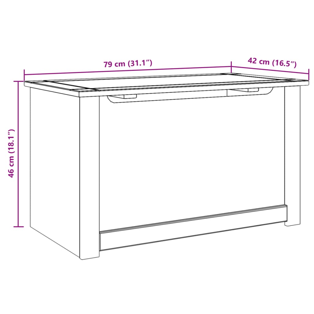 Coffre de rangement avec couvercle Panama bois massif de pin Coffres de rangement vidaXL   