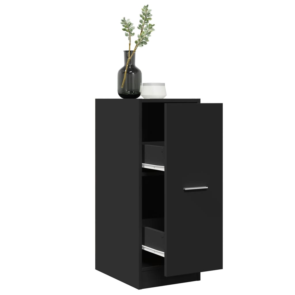 Armoire d'apothicaire noir 30x41x77,5 cm bois d'ingénierie Casiers & armoires de rangement vidaXL   