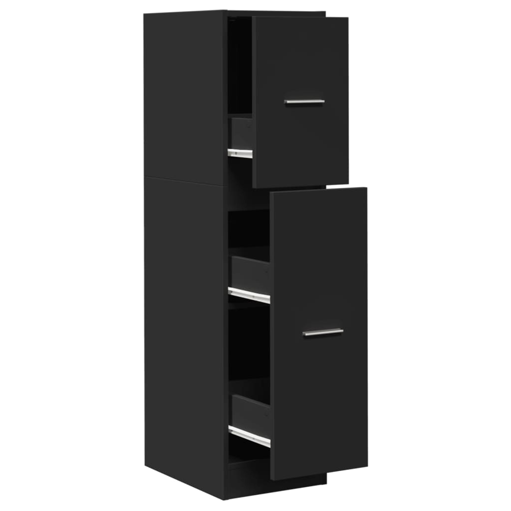 Armoire d'apothicaire noir 30x41x118 cm bois d'ingénierie Casiers & armoires de rangement vidaXL   