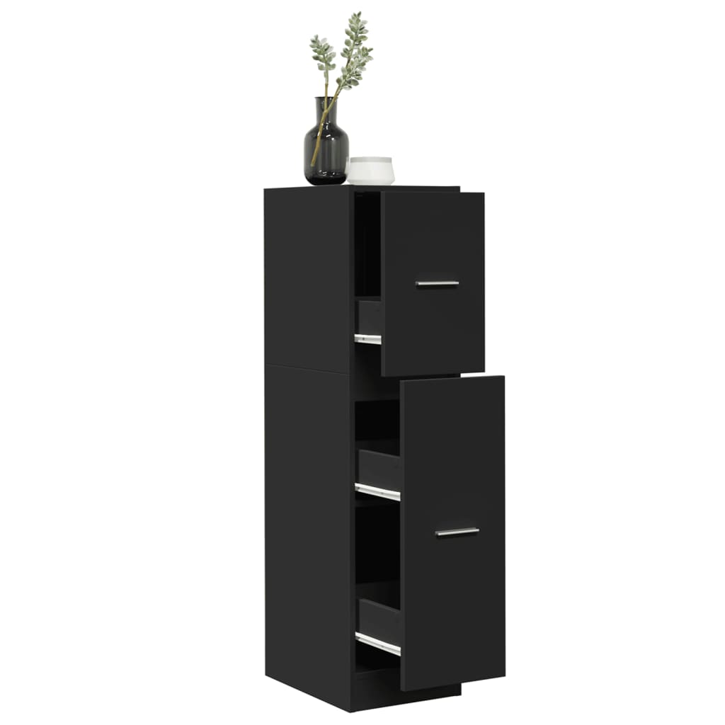 Armoire d'apothicaire noir 30x41x118 cm bois d'ingénierie Casiers & armoires de rangement vidaXL   