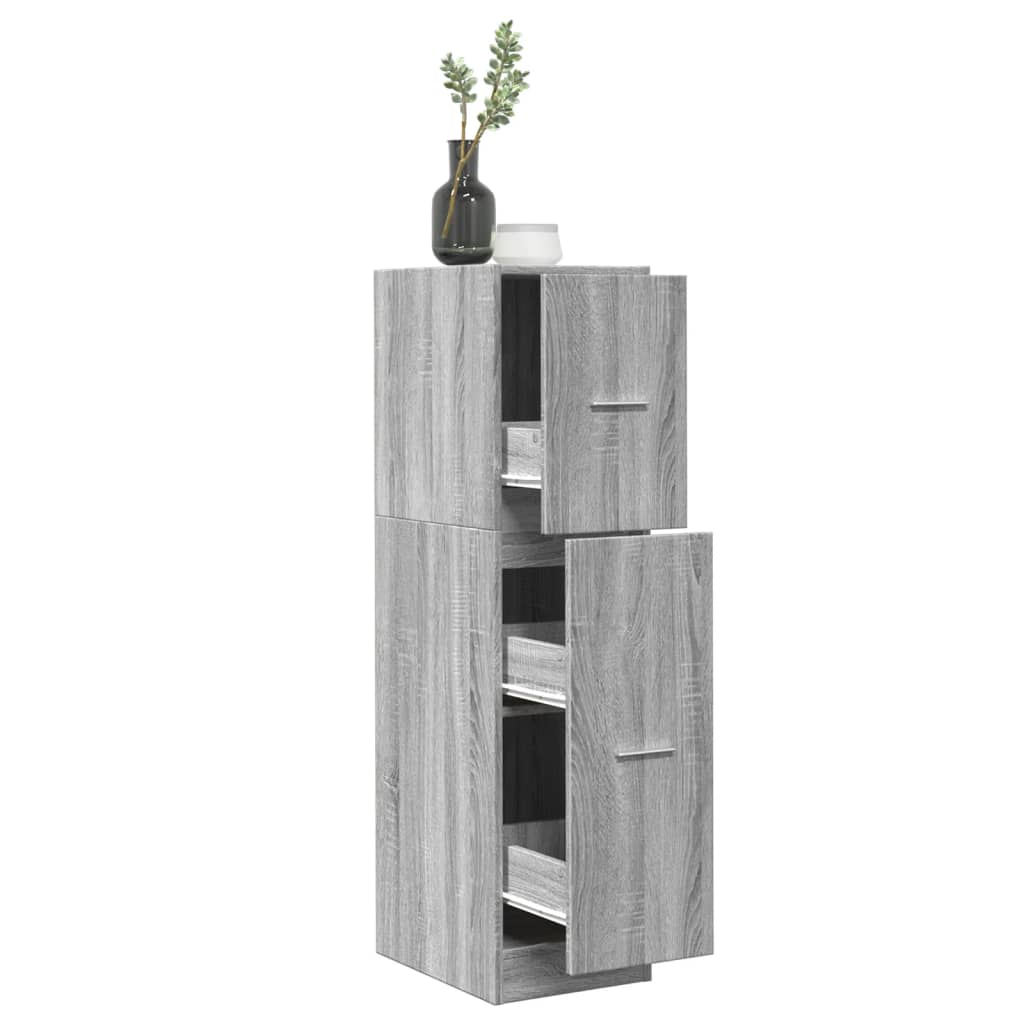 Armoire d'apothicaire gris béton 30x41x118 cm bois d'ingénierie Casiers & armoires de rangement vidaXL   