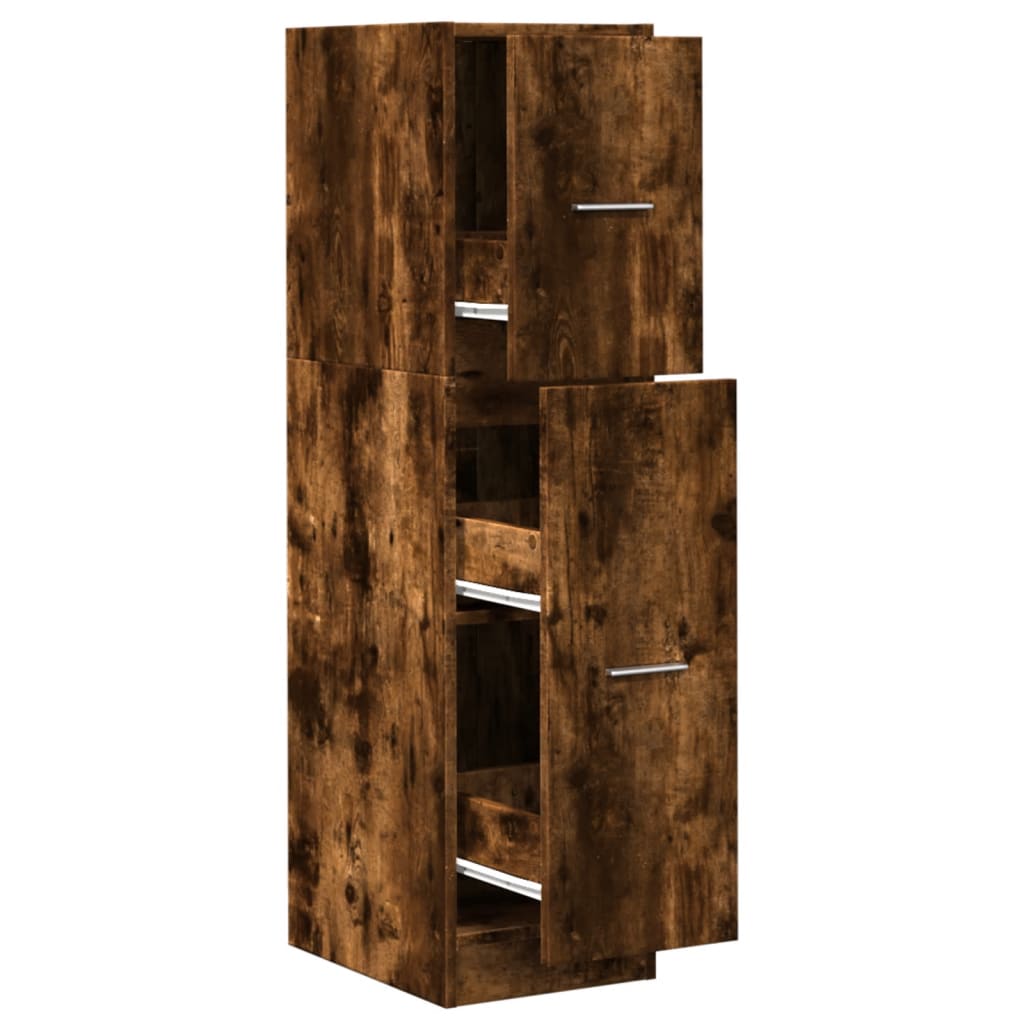 Armoire d'apothicaire chêne fumé 30x41x118 cm bois d'ingénierie Casiers & armoires de rangement vidaXL   