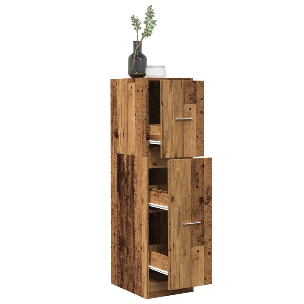 Armoire d'apothicaire vieux bois 30x41x118 cm bois d'ingénierie Casiers & armoires de rangement vidaXL   