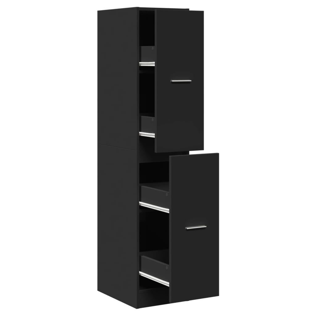 Armoire d'apothicaire noir 30x41x144,5 cm bois d'ingénierie Casiers & armoires de rangement vidaXL   