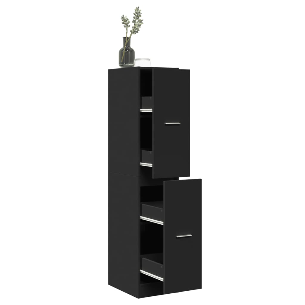 Armoire d'apothicaire noir 30x41x144,5 cm bois d'ingénierie Casiers & armoires de rangement vidaXL   