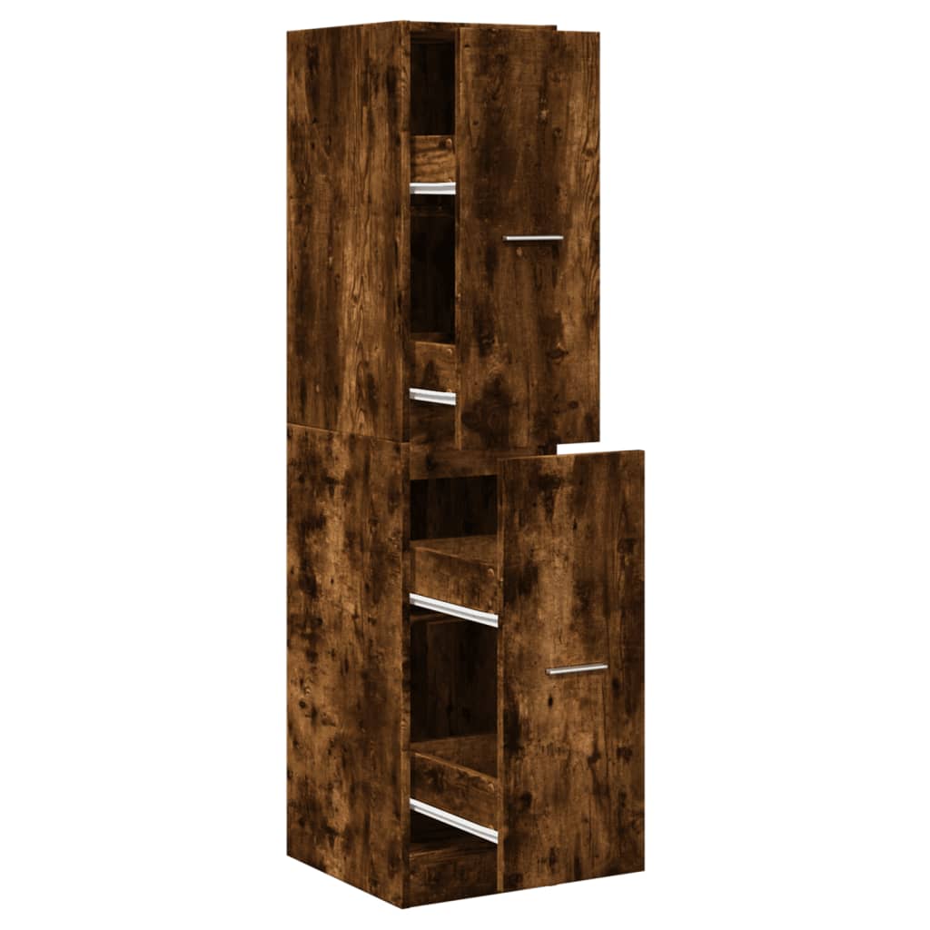 Armoire d'apothicaire chêne fumé 30x41x144,5 cm bois ingénierie Casiers & armoires de rangement vidaXL   