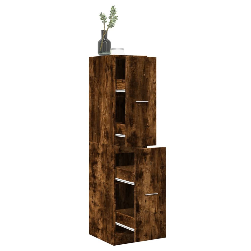 Armoire d'apothicaire chêne fumé 30x41x144,5 cm bois ingénierie Casiers & armoires de rangement vidaXL   