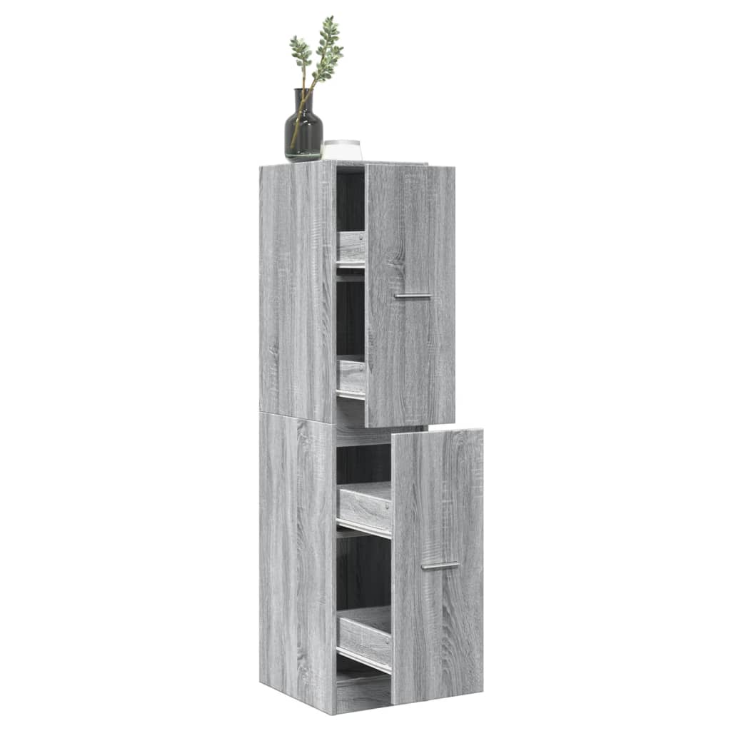 Armoire apothicaire sonoma gris 30x41x144,5cm bois d'ingénierie Casiers & armoires de rangement vidaXL   