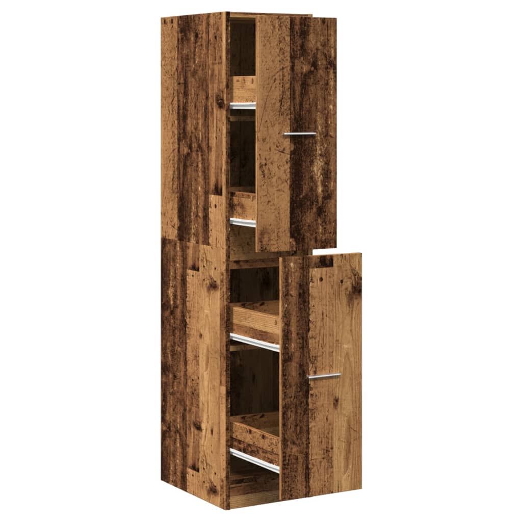 Armoire d'apothicaire vieux bois 30x41x144,5 cm bois ingénierie - Xios Store SNC