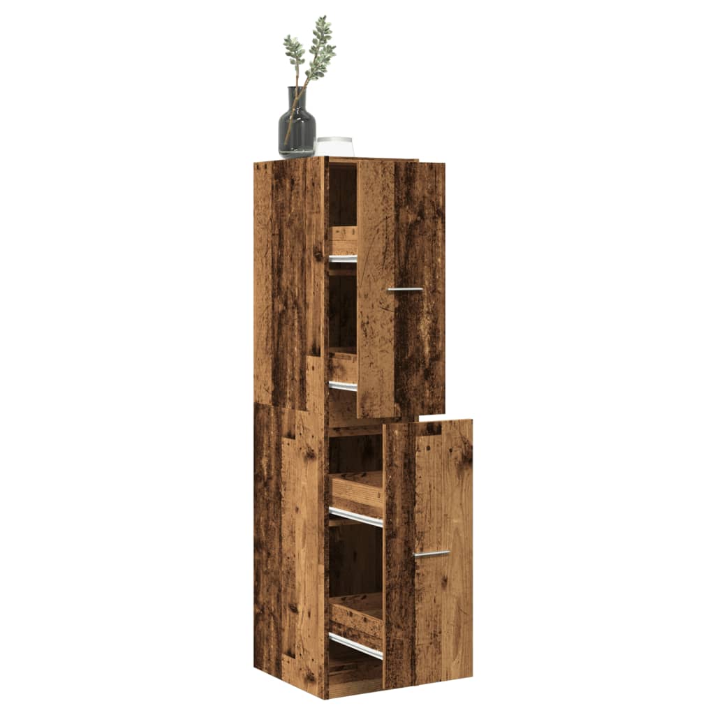 Armoire d'apothicaire vieux bois 30x41x144,5 cm bois ingénierie - Xios Store SNC