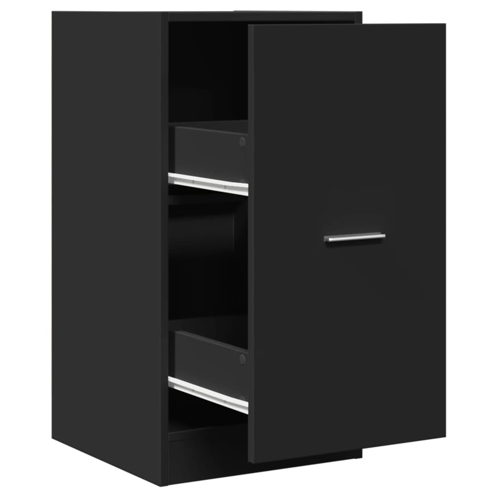 Armoire d'apothicaire noir 40x41x77,5 cm bois d'ingénierie Casiers & armoires de rangement vidaXL   