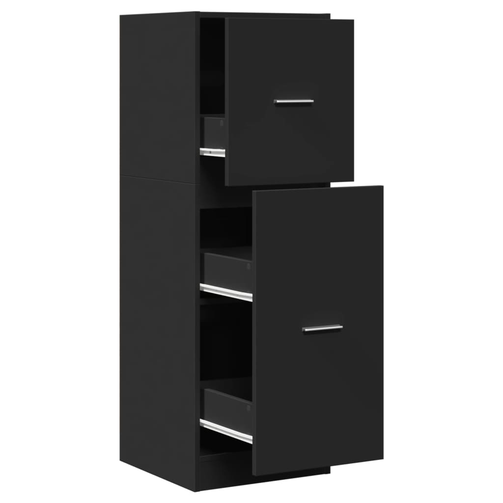 Armoire d'apothicaire noir 40x41x118 cm bois d'ingénierie Casiers & armoires de rangement vidaXL   