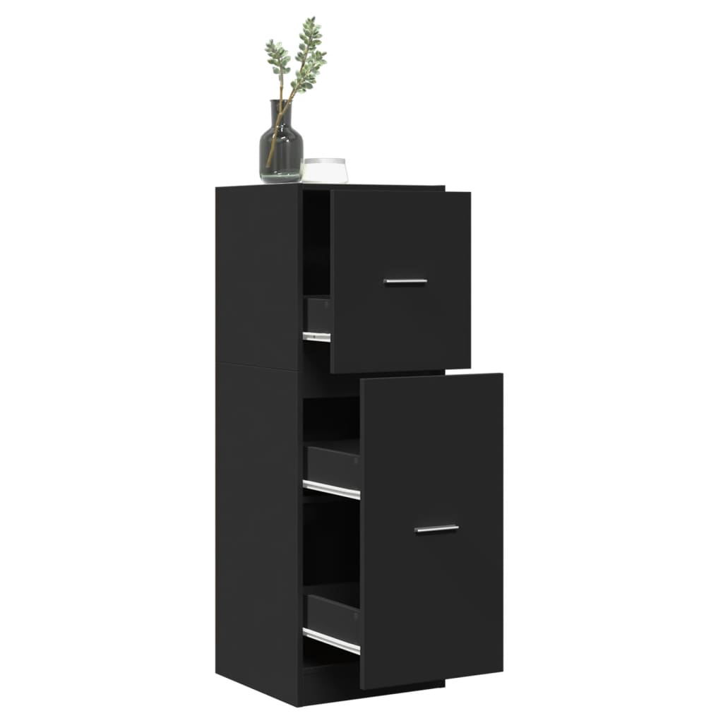 Armoire d'apothicaire noir 40x41x118 cm bois d'ingénierie Casiers & armoires de rangement vidaXL   