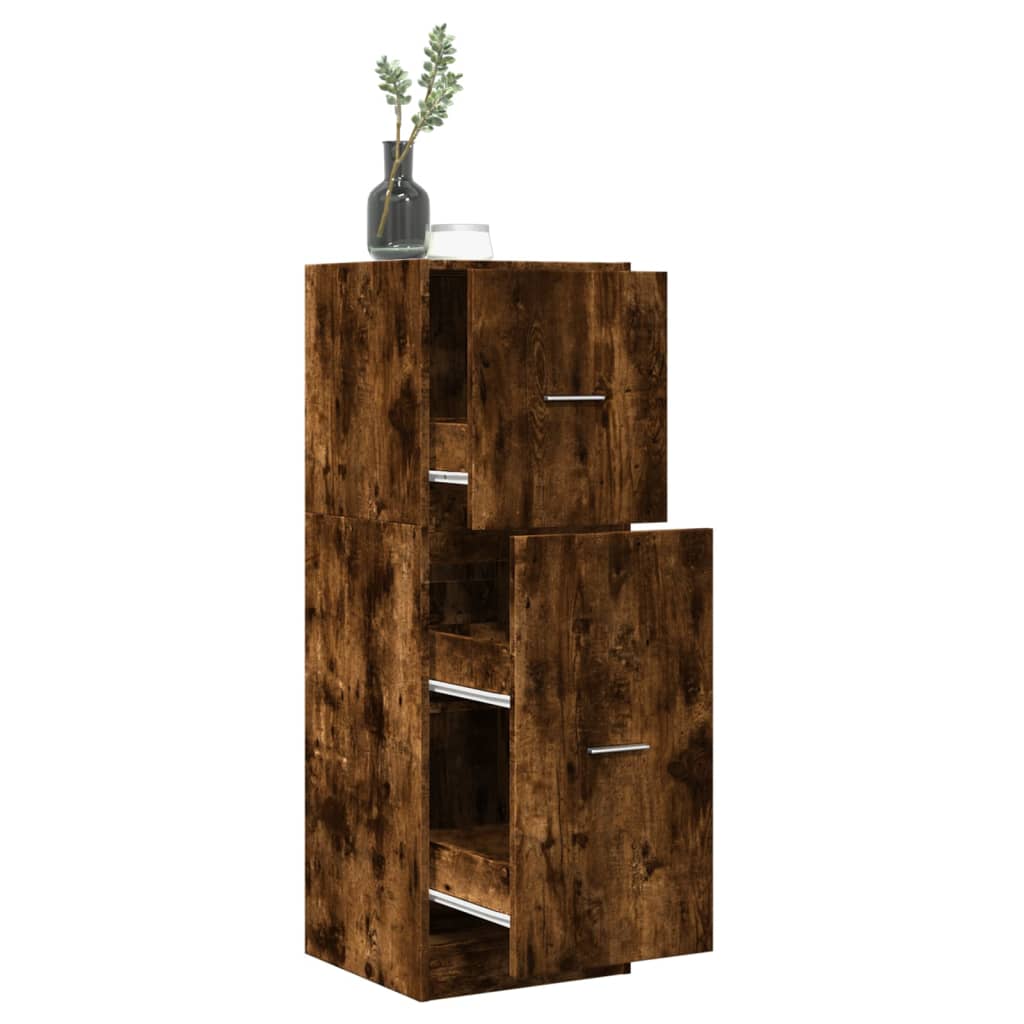 Armoire d'apothicaire chêne fumé 40x41x118 cm bois d'ingénierie Casiers & armoires de rangement vidaXL   