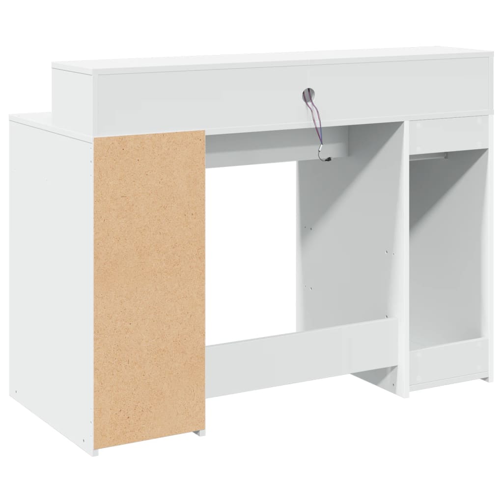 Bureau avec lumières LED blanc 120x55x91 cm bois d'ingénierie Bureaux vidaXL   