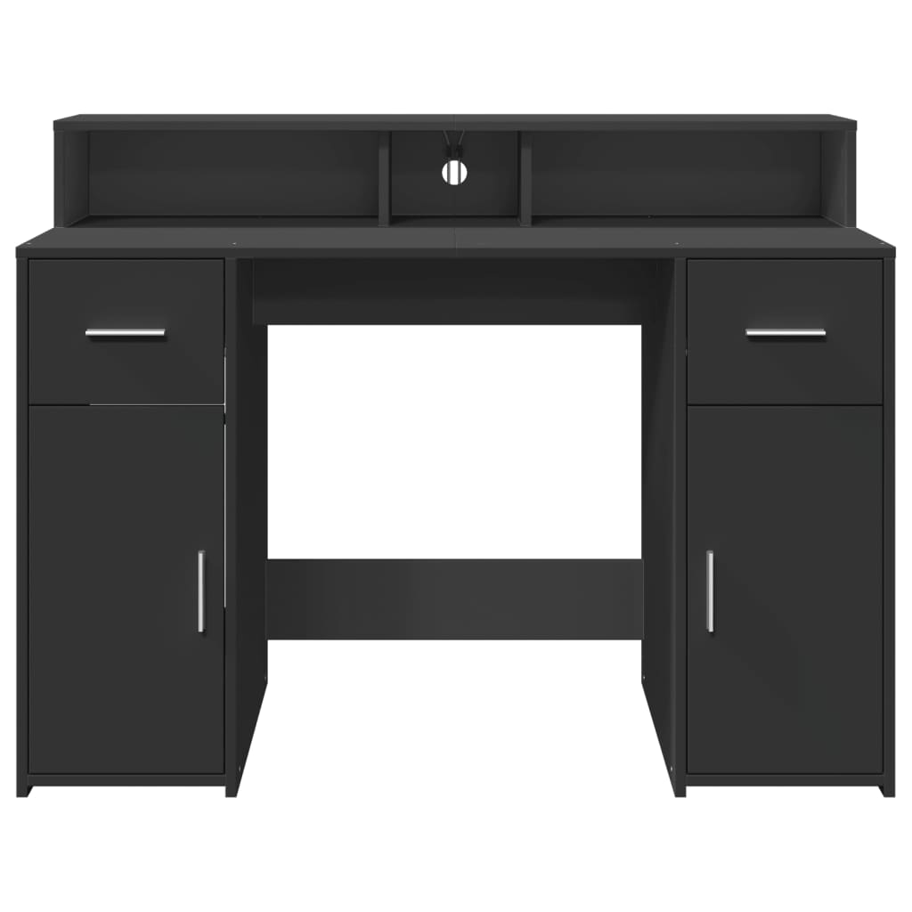 Bureau avec lumières LED noir 120x55x91 cm bois d'ingénierie Bureaux vidaXL   