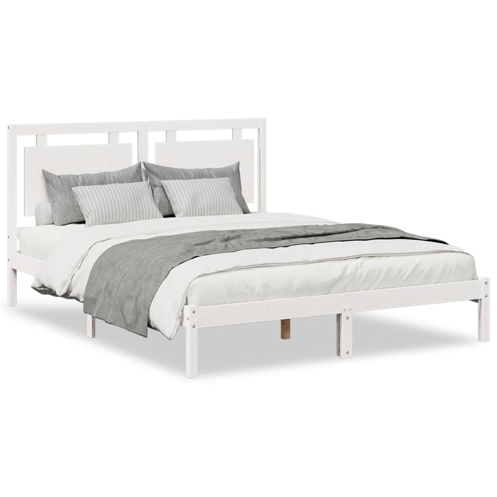 Cadre de lit extra long sans matelas 140x210 cm bois massif Lits & cadres de lit vidaXL   