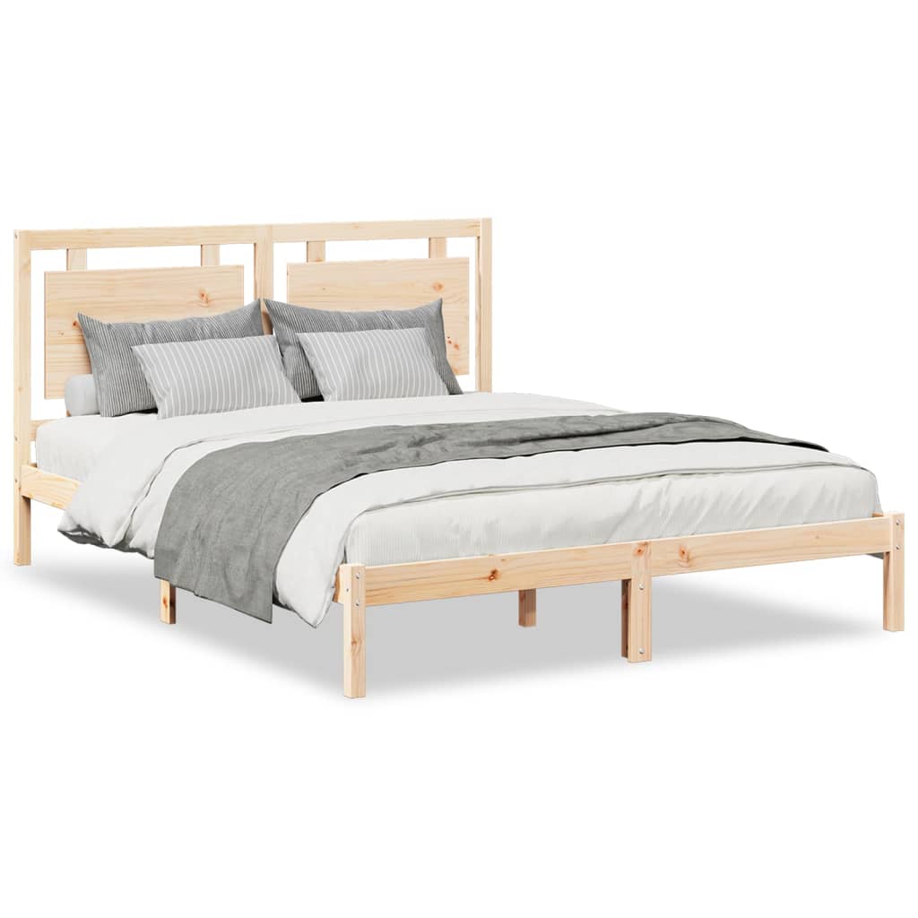 Cadre de lit extra long sans matelas 160x210 cm bois massif Lits & cadres de lit vidaXL   