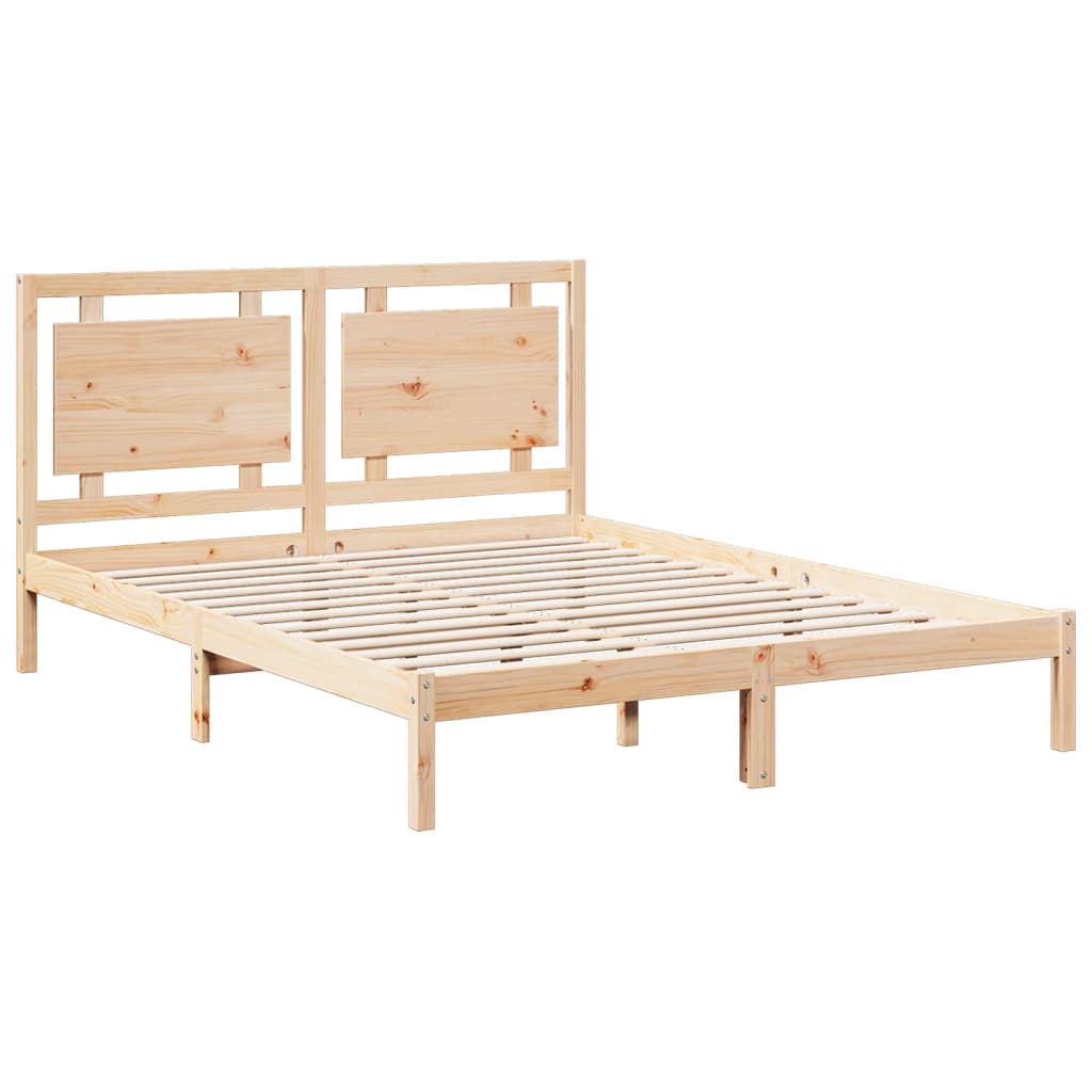 Cadre de lit extra long sans matelas 160x210 cm bois massif Lits & cadres de lit vidaXL   