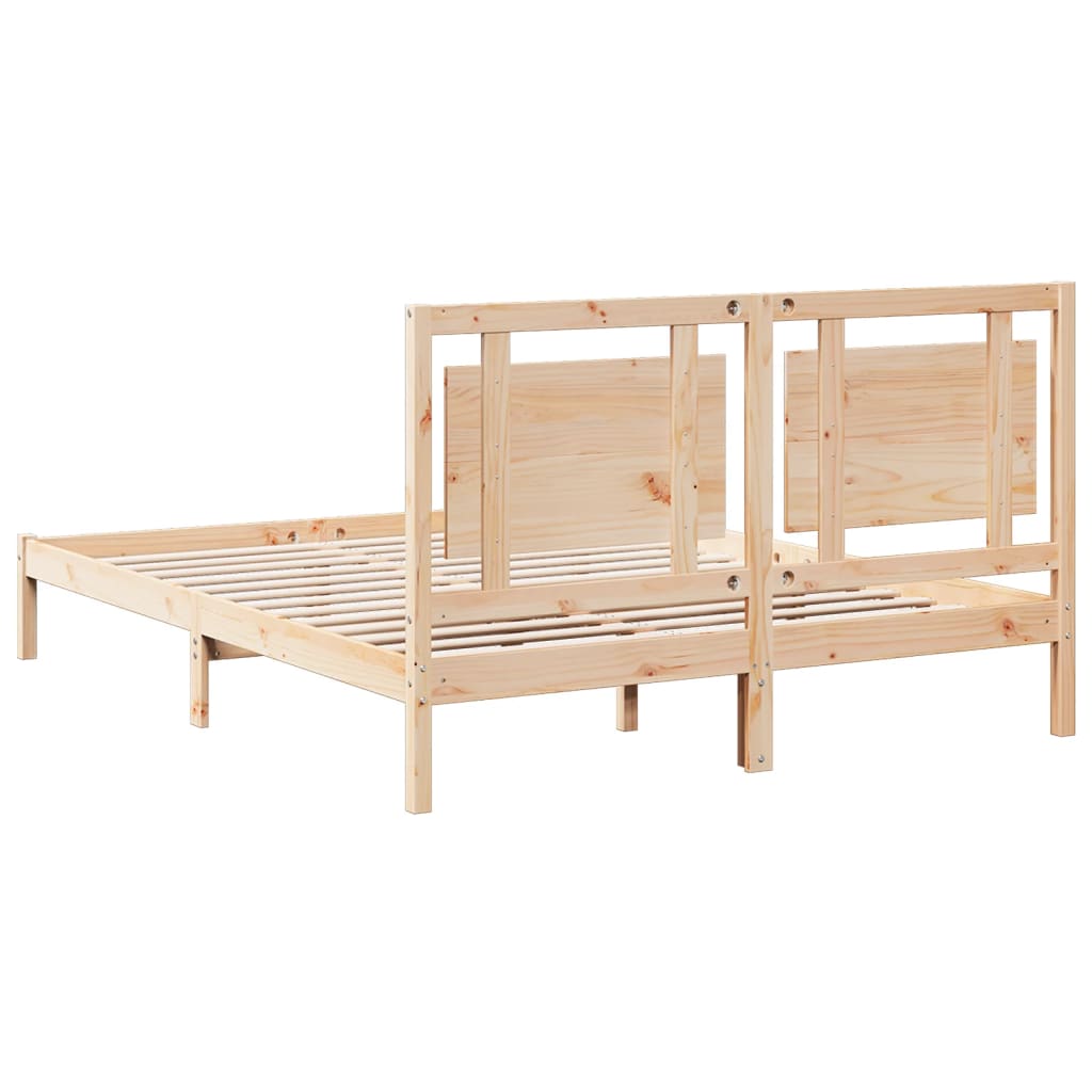 Cadre de lit extra long sans matelas 160x210 cm bois massif Lits & cadres de lit vidaXL   