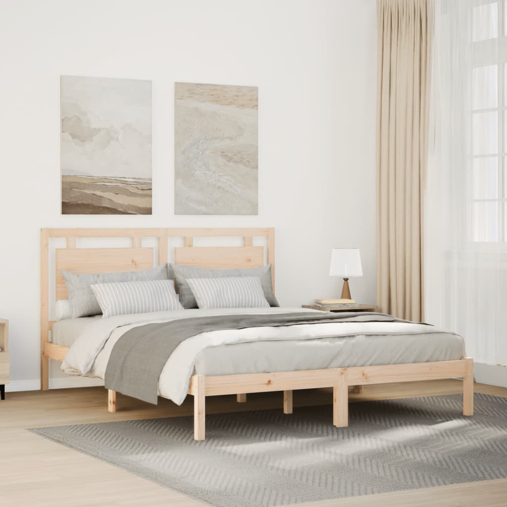 Cadre de lit extra long sans matelas 160x210 cm bois massif Lits & cadres de lit vidaXL   