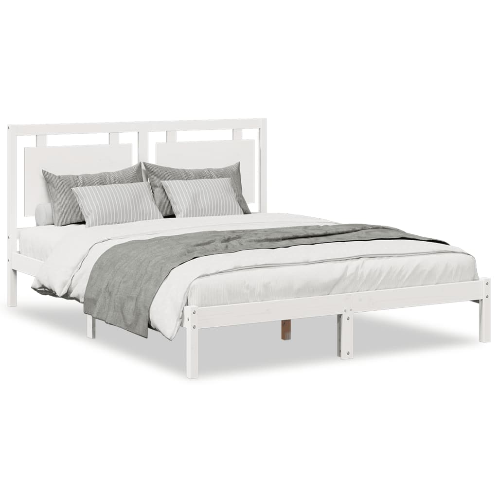 Cadre de lit extra long sans matelas 160x210 cm bois massif Lits & cadres de lit vidaXL   