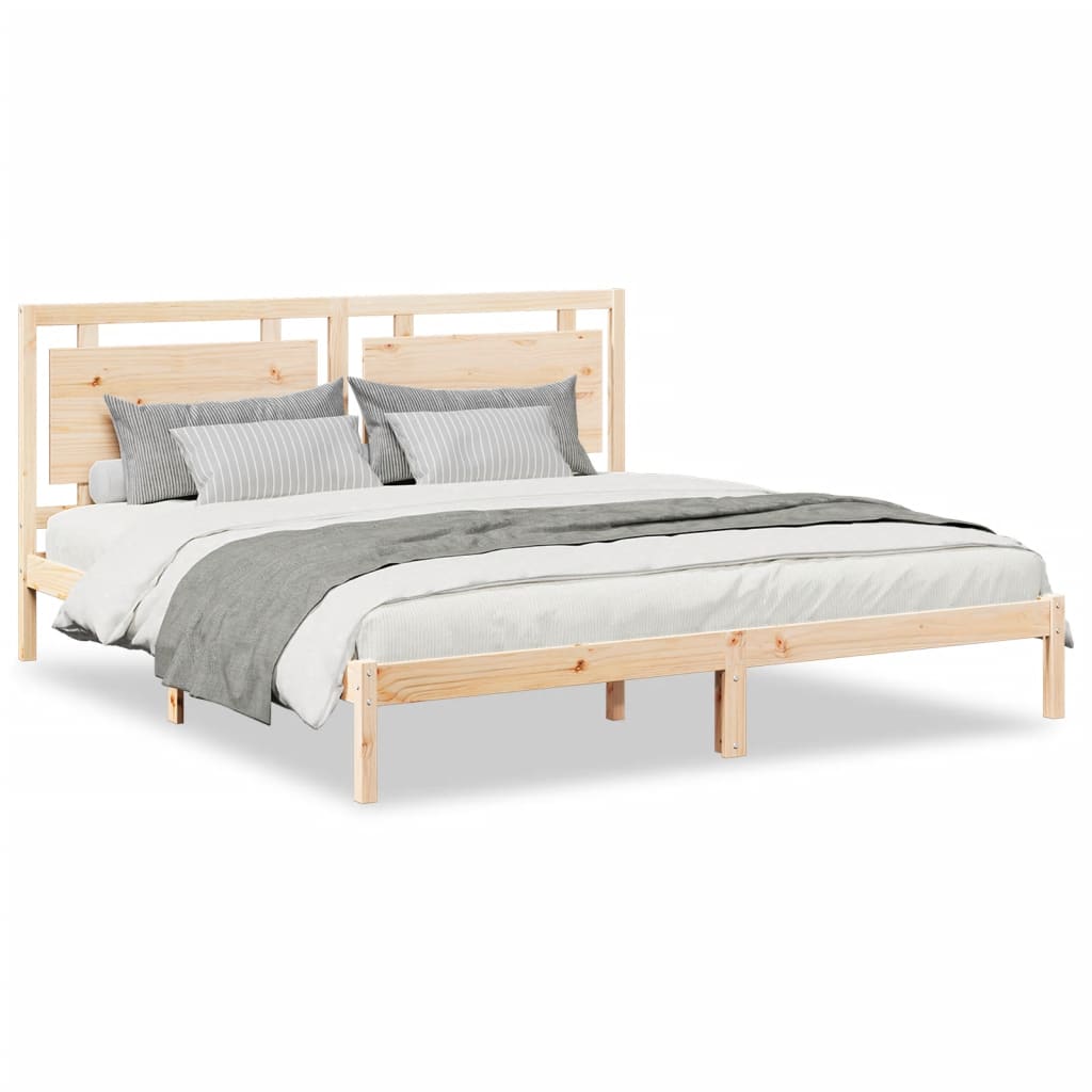 Cadre de lit extra long sans matelas 200x210 cm bois massif Lits & cadres de lit vidaXL   