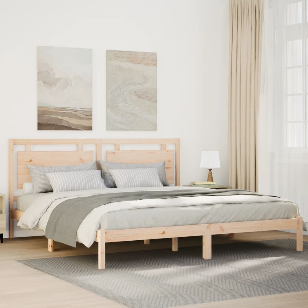 Cadre de lit extra long sans matelas 200x210 cm bois massif Lits & cadres de lit vidaXL   