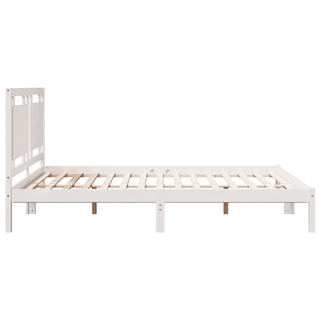 Cadre de lit extra long sans matelas 140x220 cm bois massif Lits & cadres de lit vidaXL   