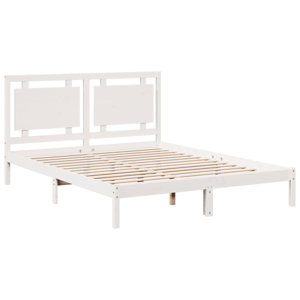 Cadre de lit extra long sans matelas 160x220 cm bois massif Lits & cadres de lit vidaXL   