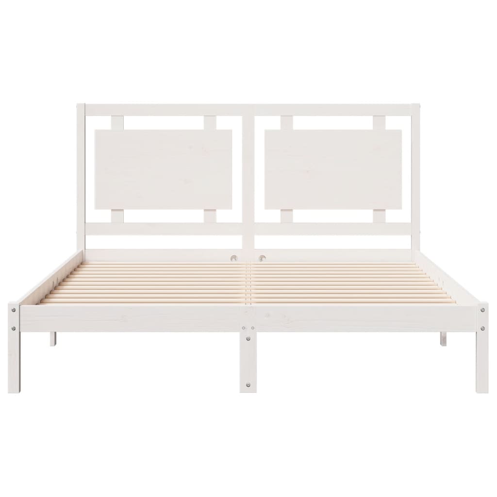 Cadre de lit extra long sans matelas 160x220 cm bois massif Lits & cadres de lit vidaXL   