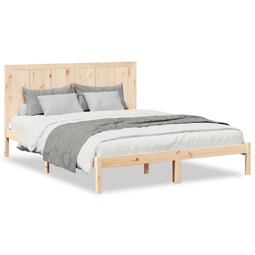 Cadre de lit extra long sans matelas 160x210 cm bois massif Lits & cadres de lit vidaXL   