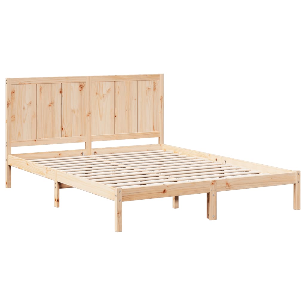 Cadre de lit extra long sans matelas 160x210 cm bois massif Lits & cadres de lit vidaXL   