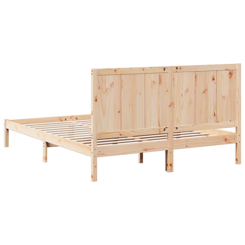 Cadre de lit extra long sans matelas 160x210 cm bois massif Lits & cadres de lit vidaXL   