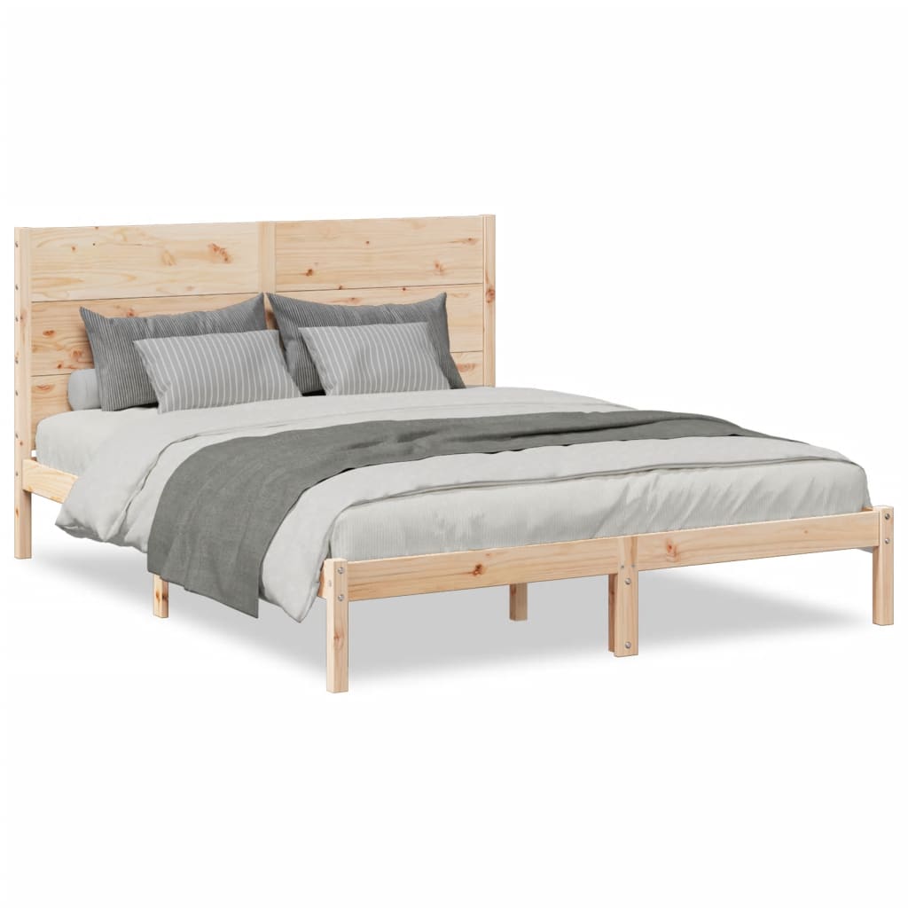 Cadre de lit extra long sans matelas 160x210 cm bois massif Lits & cadres de lit vidaXL   