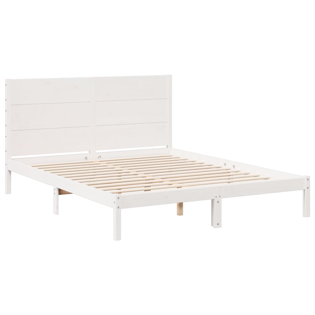 Cadre de lit extra long sans matelas 140x220 cm bois massif Lits & cadres de lit vidaXL   