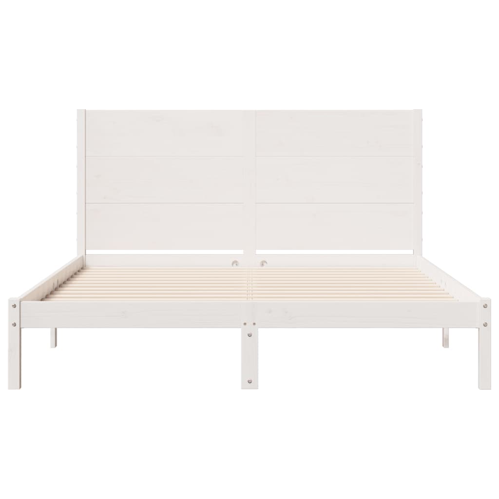 Cadre de lit extra long sans matelas 140x220 cm bois massif Lits & cadres de lit vidaXL   