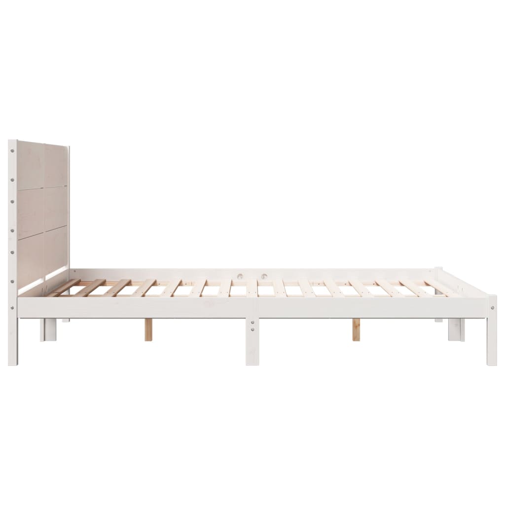 Cadre de lit extra long sans matelas 140x220 cm bois massif Lits & cadres de lit vidaXL   