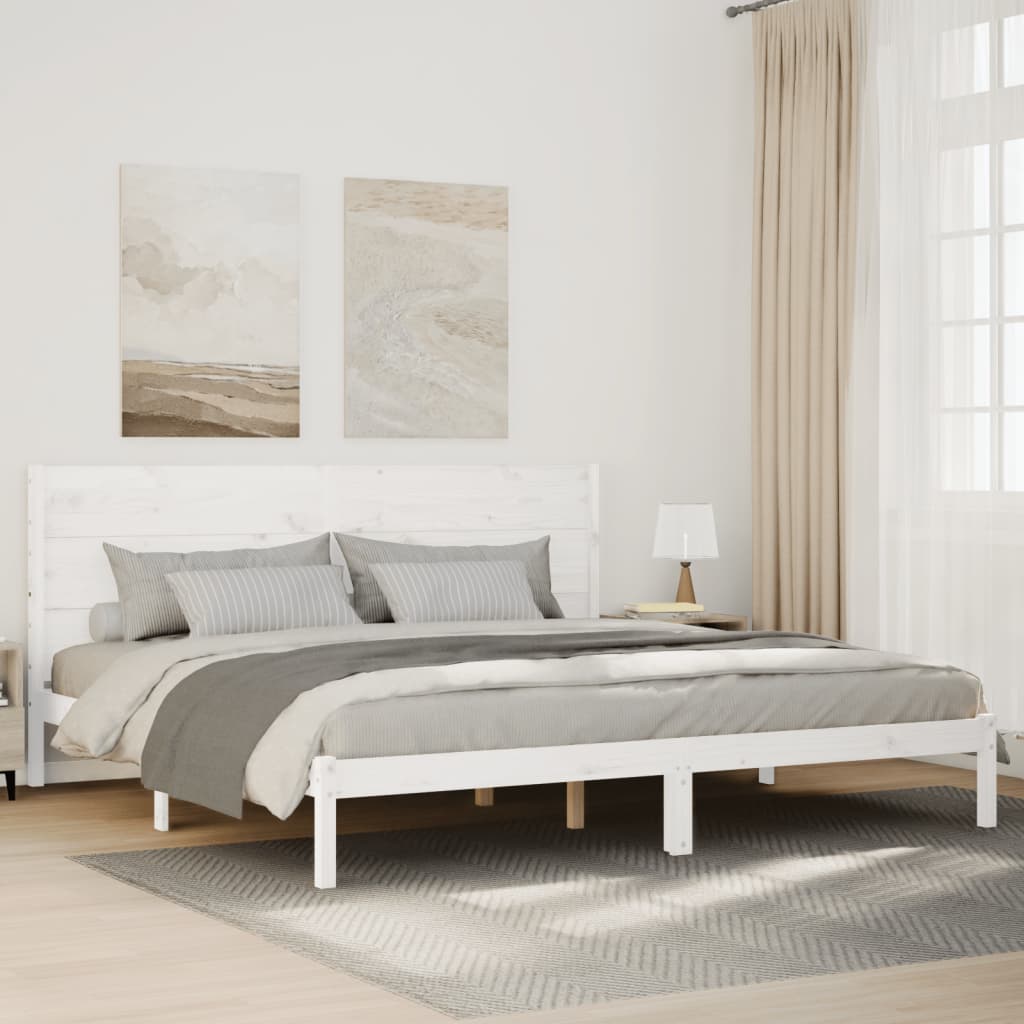 Cadre de lit extra long sans matelas 140x220 cm bois massif Lits & cadres de lit vidaXL   