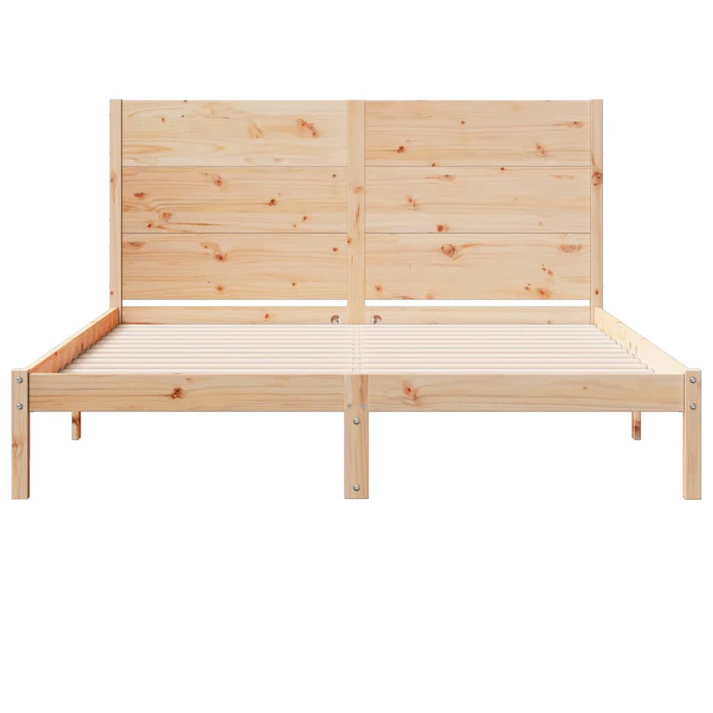 Cadre de lit extra long sans matelas 160x220 cm bois massif Lits & cadres de lit vidaXL   