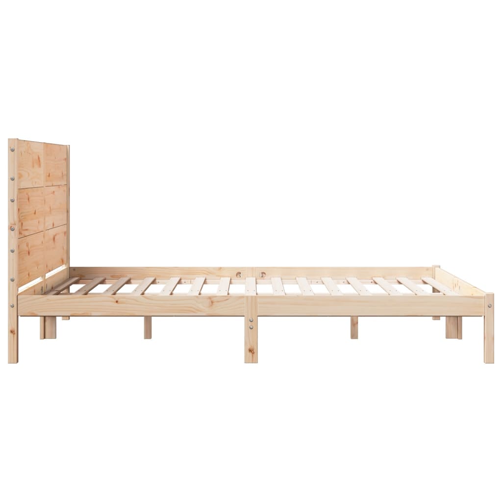 Cadre de lit extra long sans matelas 160x220 cm bois massif Lits & cadres de lit vidaXL   