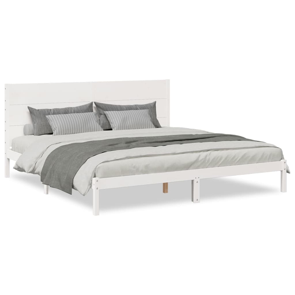 Cadre de lit extra long sans matelas 180x220 cm bois massif Lits & cadres de lit vidaXL   