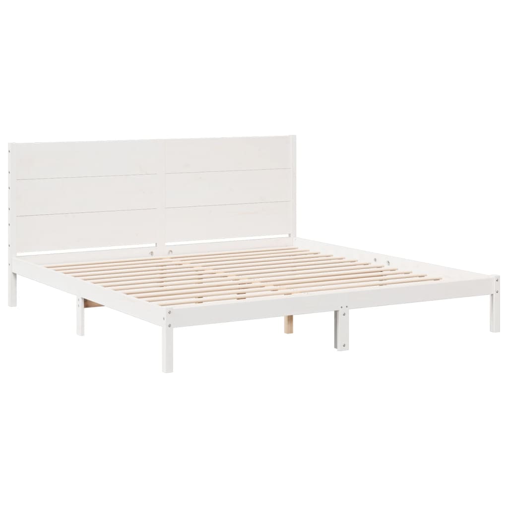 Cadre de lit extra long sans matelas 180x220 cm bois massif Lits & cadres de lit vidaXL   