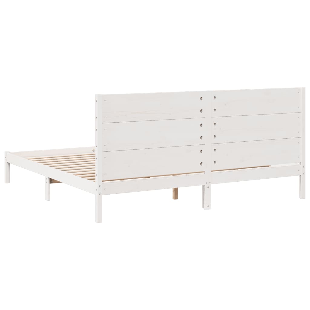 Cadre de lit extra long sans matelas 180x220 cm bois massif Lits & cadres de lit vidaXL   