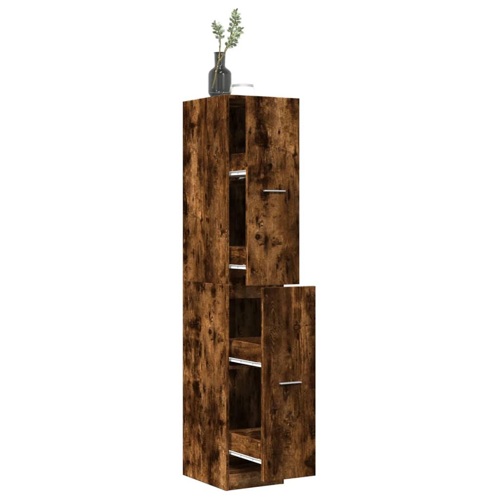 Armoire d'apothicaire chêne fumé 30x41x174,5 cm bois ingénierie Casiers & armoires de rangement vidaXL   