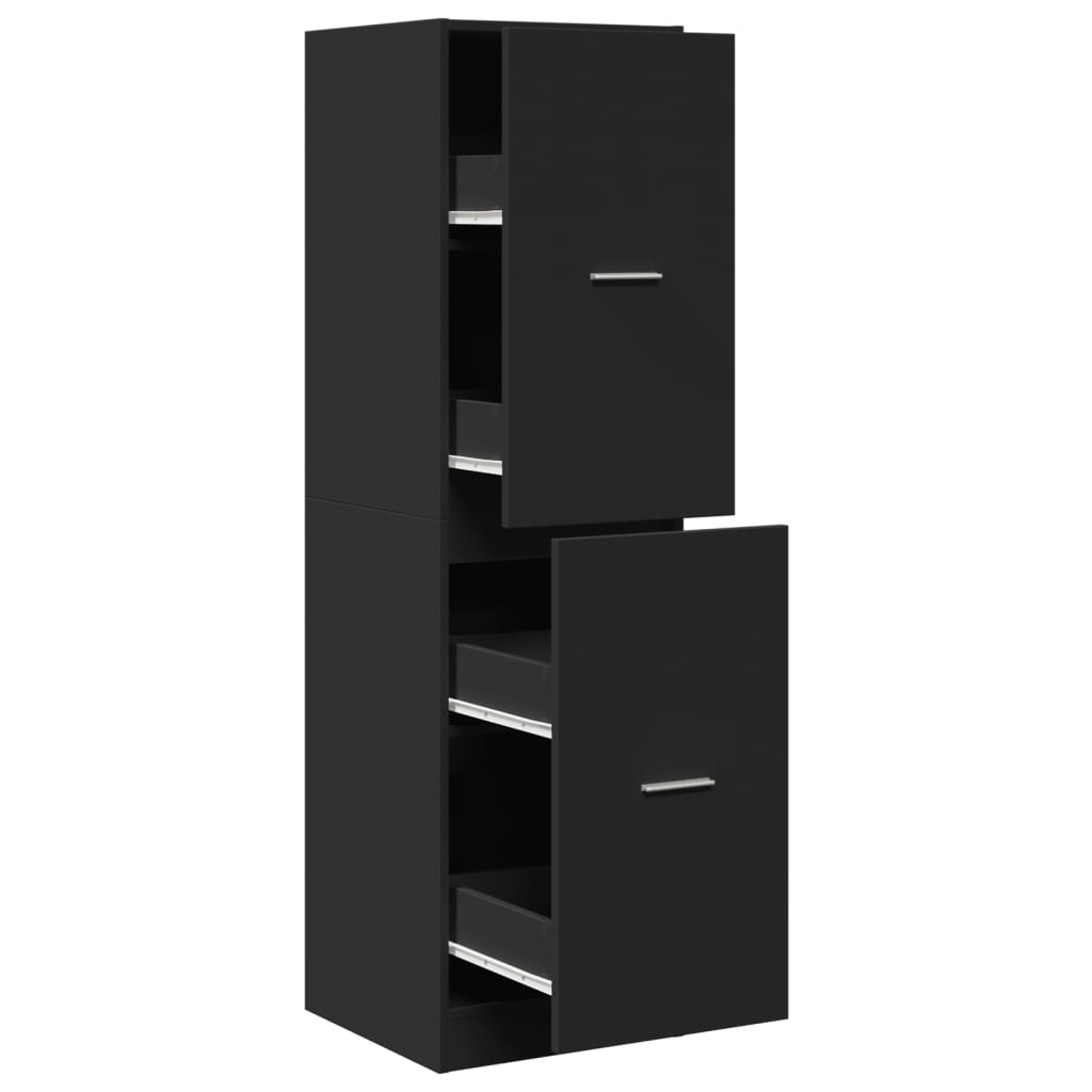 Armoire d'apothicaire noir 40x41x144,5 cm bois d'ingénierie Casiers & armoires de rangement vidaXL   