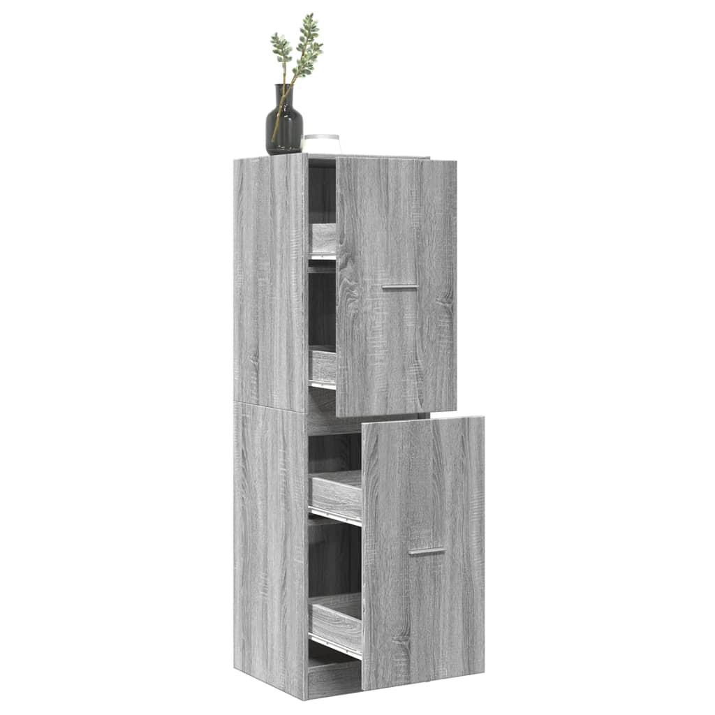 Armoire apothicaire sonoma gris 40x41x144,5cm bois d'ingénierie Casiers & armoires de rangement vidaXL   