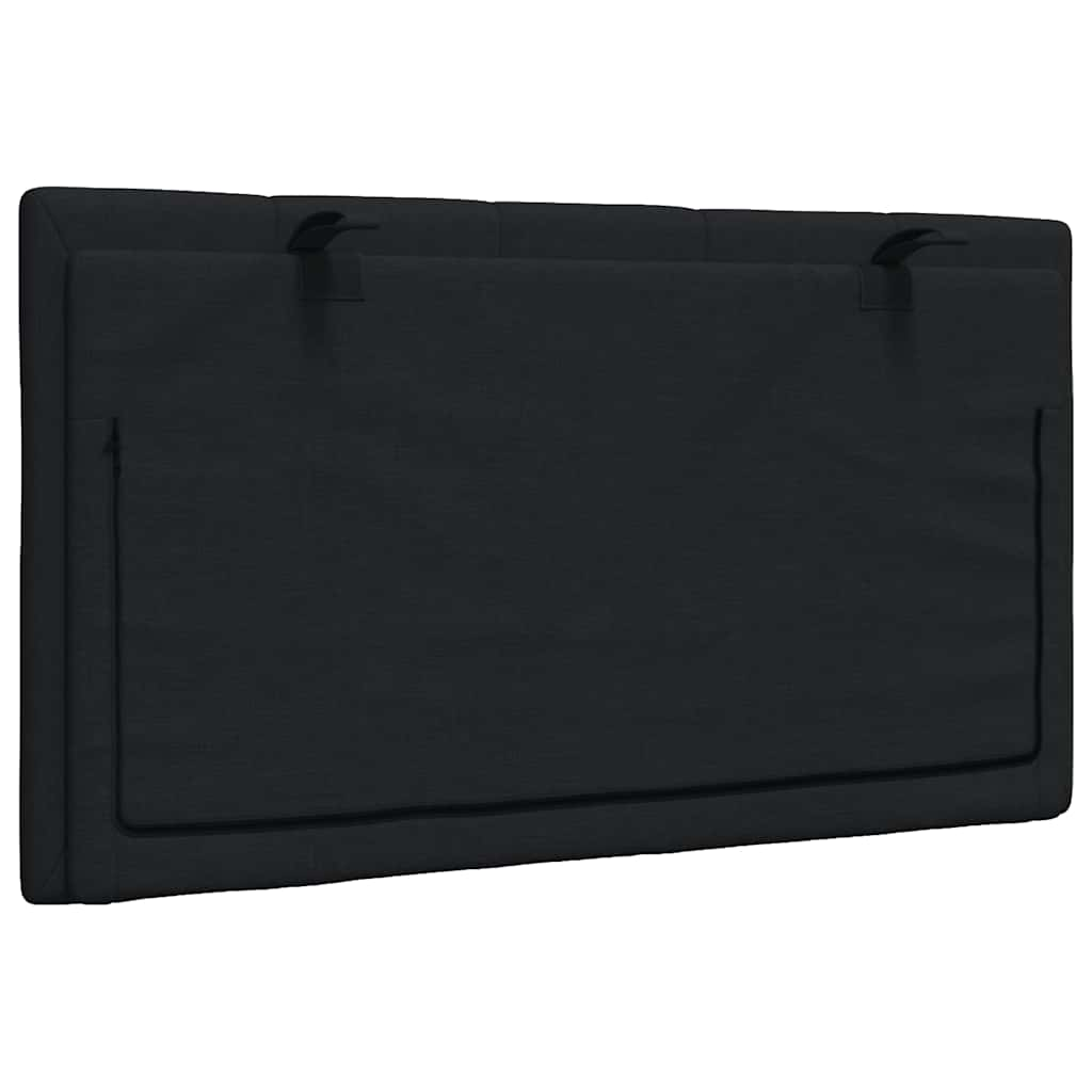 Coussin de tête de lit noir 80 cm tissu Têtes et pieds de lit vidaXL